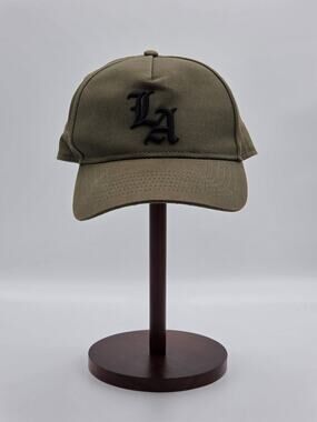 Cotton On LA Hat Olive Green Black Embroidered Snapback Cap One Size 2021